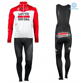 Tenue Cycliste Manches Longues et Collant à Bretelles 2018 Lotto Soudal Hiver Thermal Fleece N001